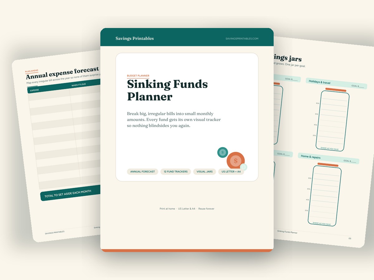 Sinking Funds Planner printable preview